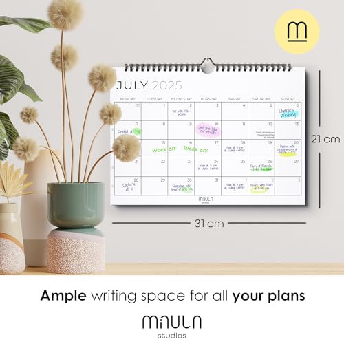 2025 Calendar Family - Wall Calendar 2025 - Family Planner 2025 With 5 Columns - Calendar 2025 as Monthly Planner - 2025 calendar UK - Calendars 2025 Jan. To Dec. 25 - Monthly (Minimalistic Black)