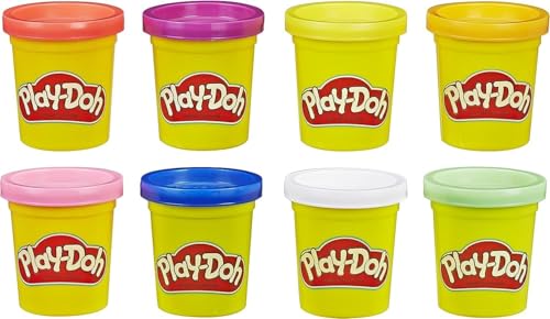 Play-Doh 8-Pack Rainbow Non-Toxic Modelling Compound Set with 8 Colours for Toddlers, Creative Toys for 2+ Year Old Kids