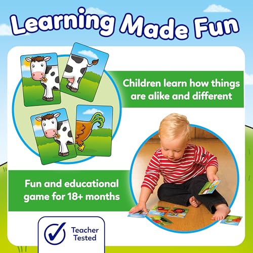 Orchard Toys Farmyard Heads & Tails Game - Matching & Pairing Memory Game - Educational Toddler Toys and Games for Boys and Girls 18-Month-Old+ - Early Years Animal Pairs/Snap Cards - 1-4 Players