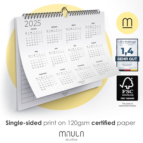 2025 Calendar Family - Wall Calendar 2025 - Family Planner 2025 With 5 Columns - Calendar 2025 as Monthly Planner - 2025 calendar UK - Calendars 2025 Jan. To Dec. 25 - Monthly (Minimalistic Black)