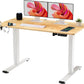 SANODESK QS+110 * 60 Electric Standing Desk ONE PIECE Height Adjustable Standing Desk Sit Stand Desk Adjustable Desk Stand Up Desk for Home Office(White Frame+ Maple Desktop)