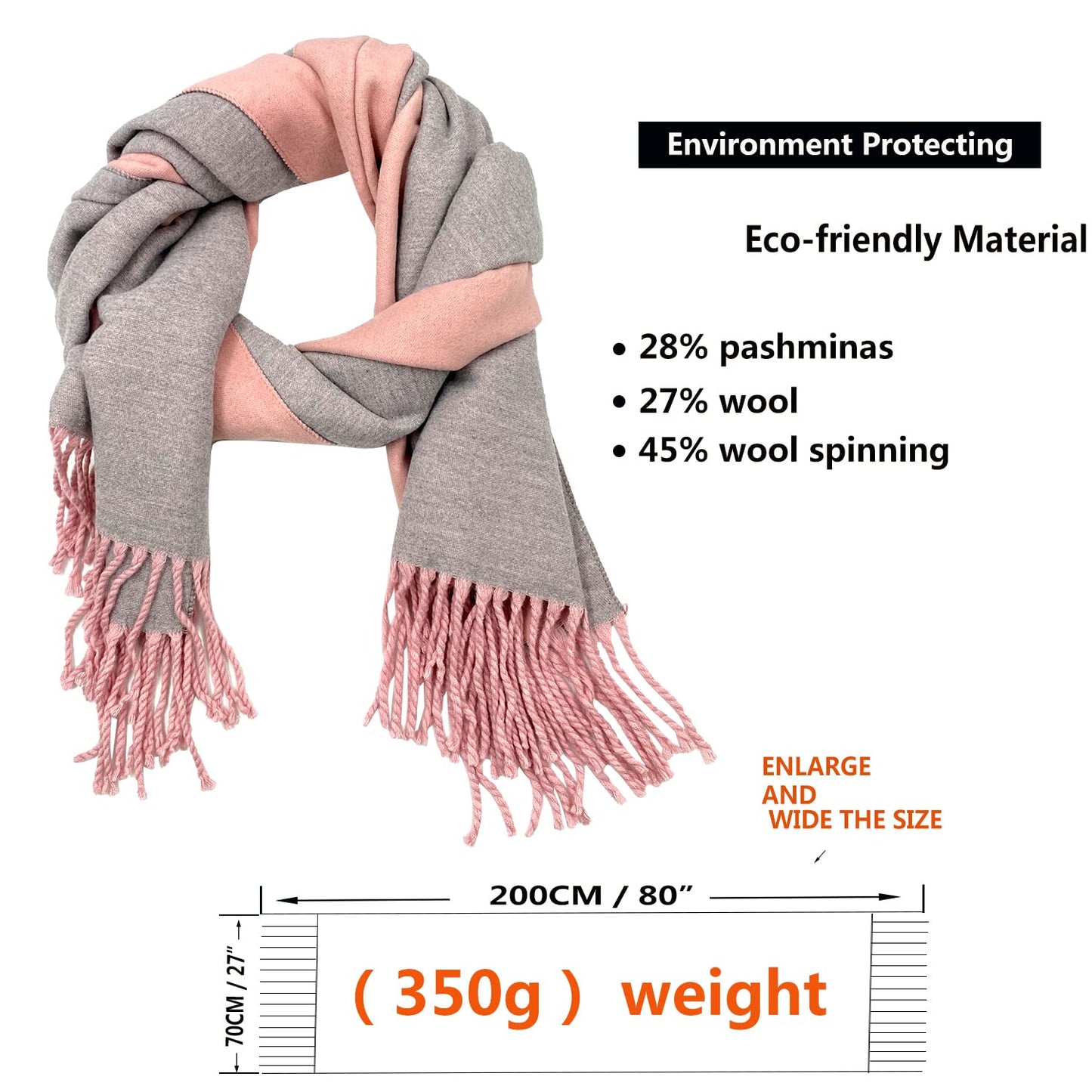 ehsbuy Cashmere Scarfs For Women Soft Pashmina Shawls And Wraps Reversible Long Large Winter Warm Thick Ladies Scarves With Tassel For Weddings Womens Gifts