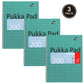 Pukka Pad, A4 Metallic Jotta Book 3 Pack – 21 x 30cm – Wirebound Notebook with 8mm Lines and 80GSM Paper – Features 4-Hole Punch Margins and Perforated Edges - 200 Pages, Green