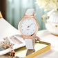 NUOVO Women Watches Ladies Watches Rose Gold Case Wrist Watch Simple Fashion Dress Watch Leather Strap Watch Elegant Analogue Watch with Numbers