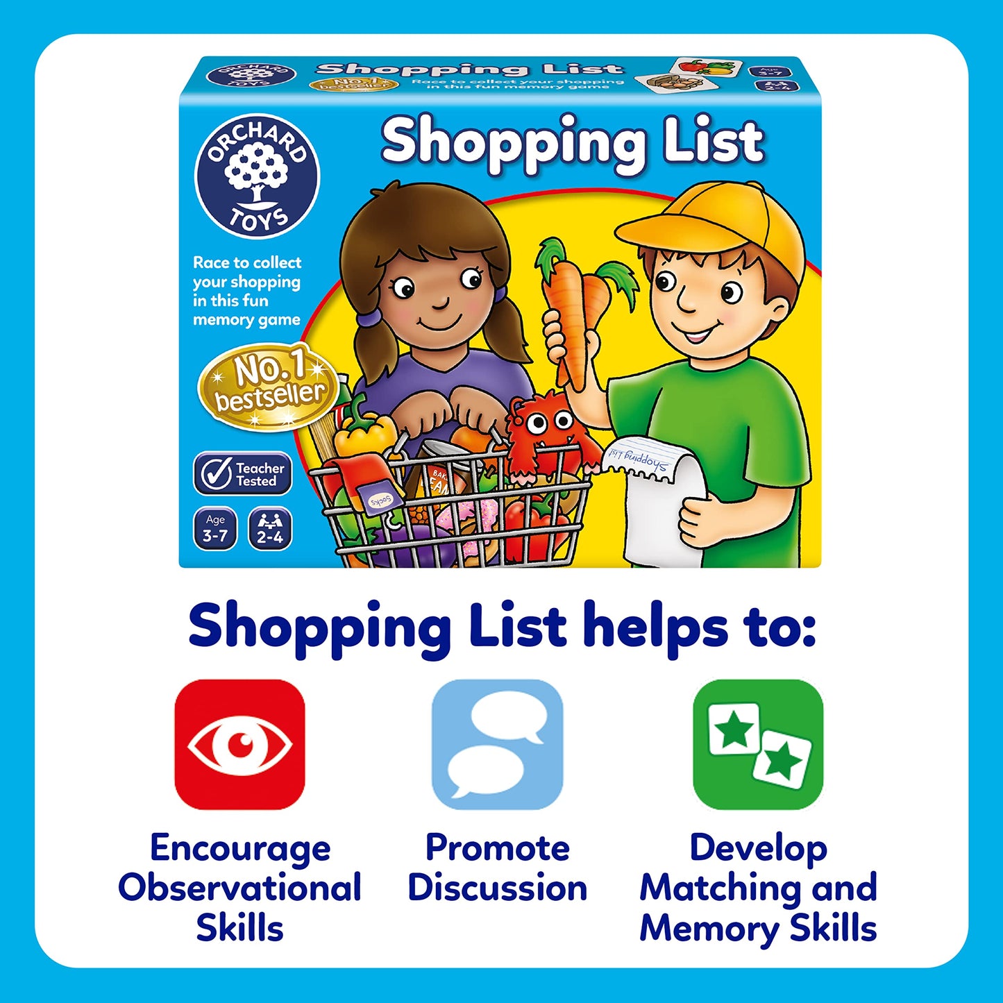 Orchard Toys Shopping List Memory Game - Matching and Memory Games for 3 Year Olds and Up - Kids Educational Toys and Learning Games - Children and Toddler Board Games Ages 3 to 7-2 to 4 Players