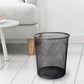 KEPLIN Round Trash Can - Black Non-slip Mesh Bin, Stylish & Sturdy Metal Waste Can for Home, Bedroom, Office, Bathroom, Living Room & Kitchen - Indoor Garbage Bin with Sleek Design