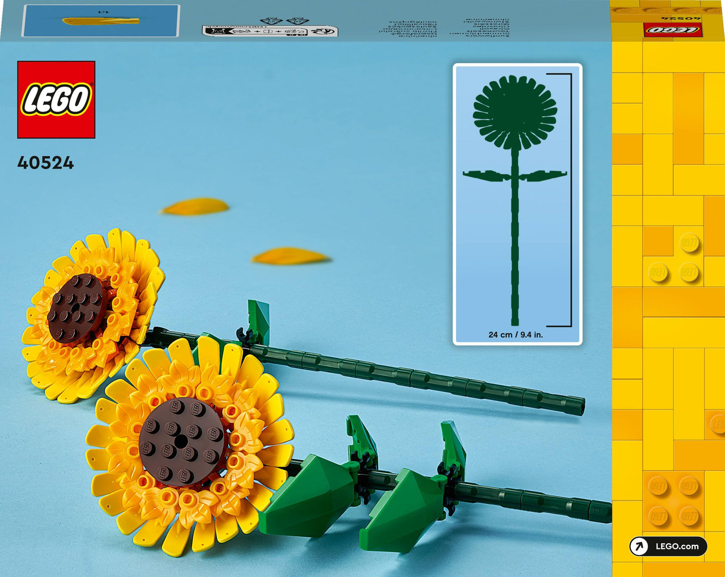 LEGO Botanicals Sunflowers - Yellow Faux Flowers Building Set - Desk Decoration or Floral Bouquet Home Decor - Gift for 8+ Year Old Girls & Boys - Valentine's Treat - Botanical Collection - 40524